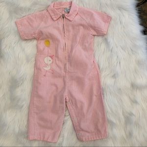Vintage Toddle Time Seersucker Romper sz. 18 mos